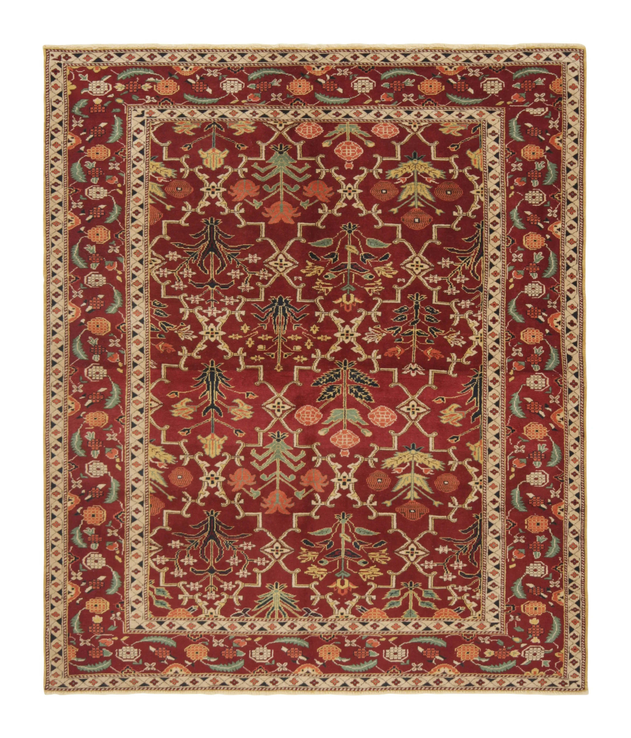 Antique Mazlaghan Geometric Rug