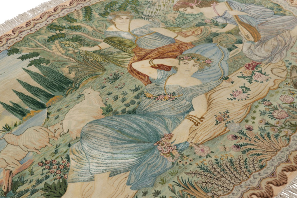 Vintage Persian Tabriz Oval Rug