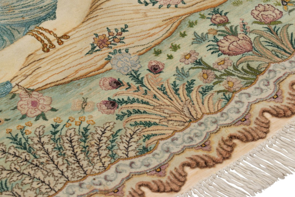 Vintage Persian Tabriz Oval Rug