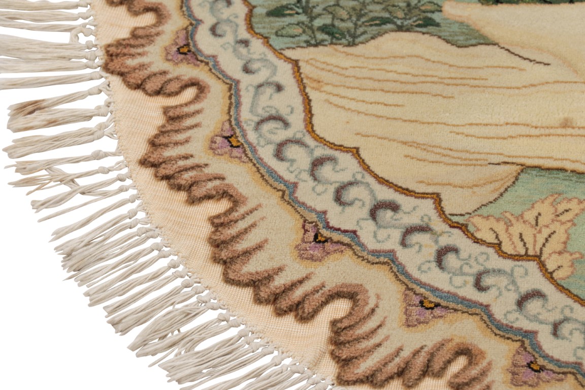Vintage Persian Tabriz Oval Rug