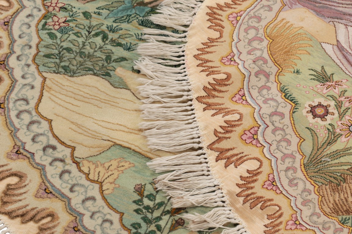 Vintage Persian Tabriz Oval Rug