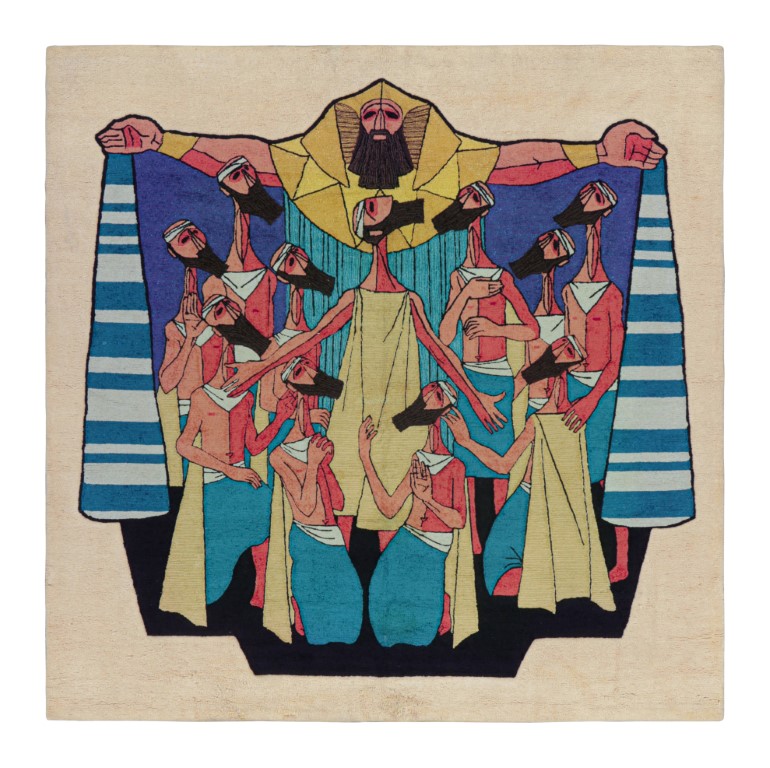 Vintage Jewish Pictorial Tapestry
