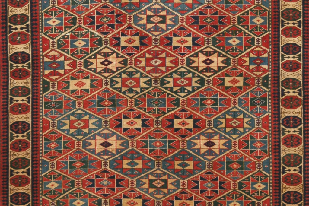 Antique Kazak Geometric Rug