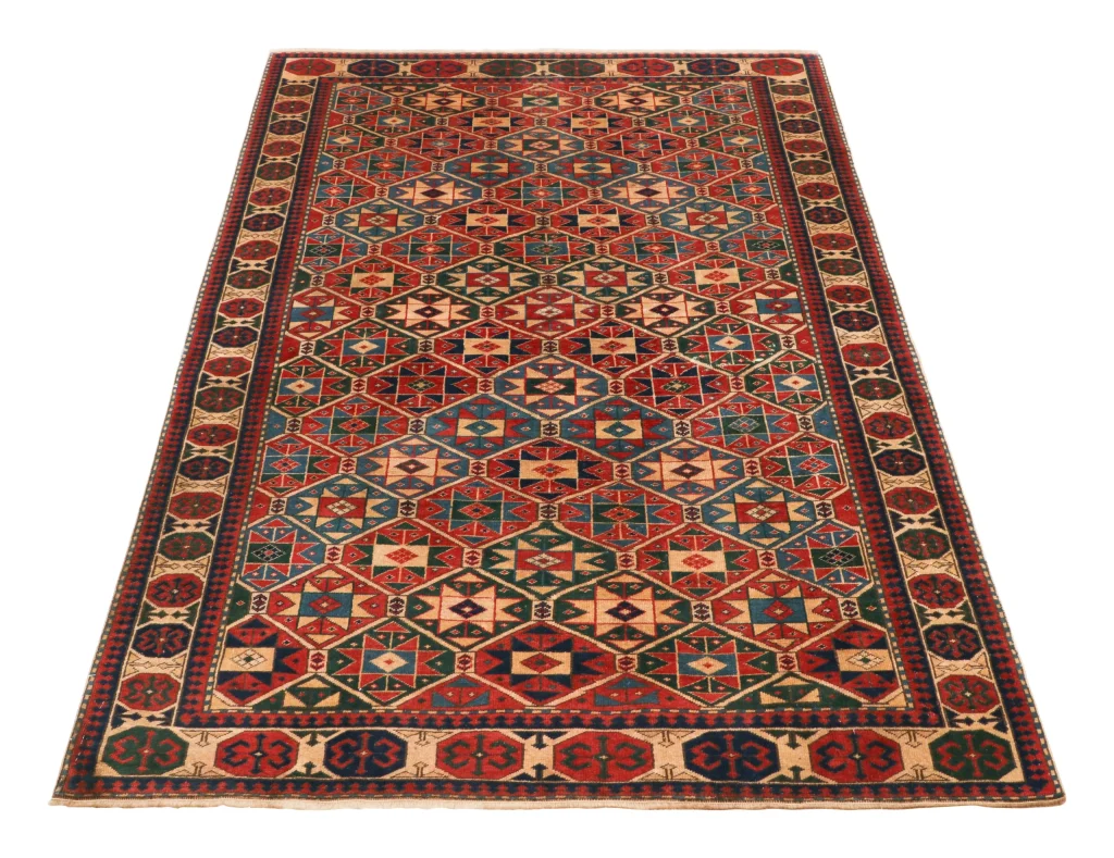 Antique Kazak Geometric Rug