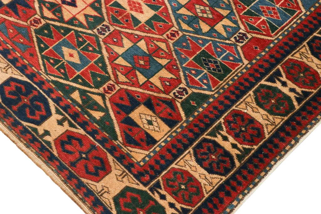Antique Kazak Geometric Rug