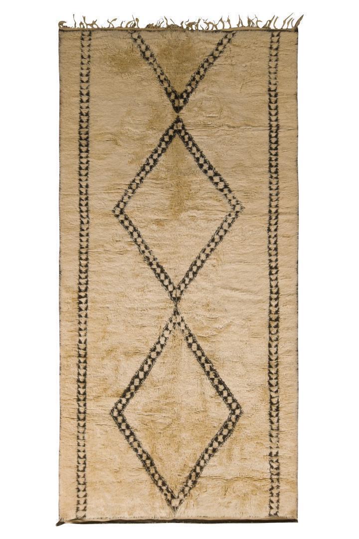 Mid-Century Moroccan Rug Diamond Pattern