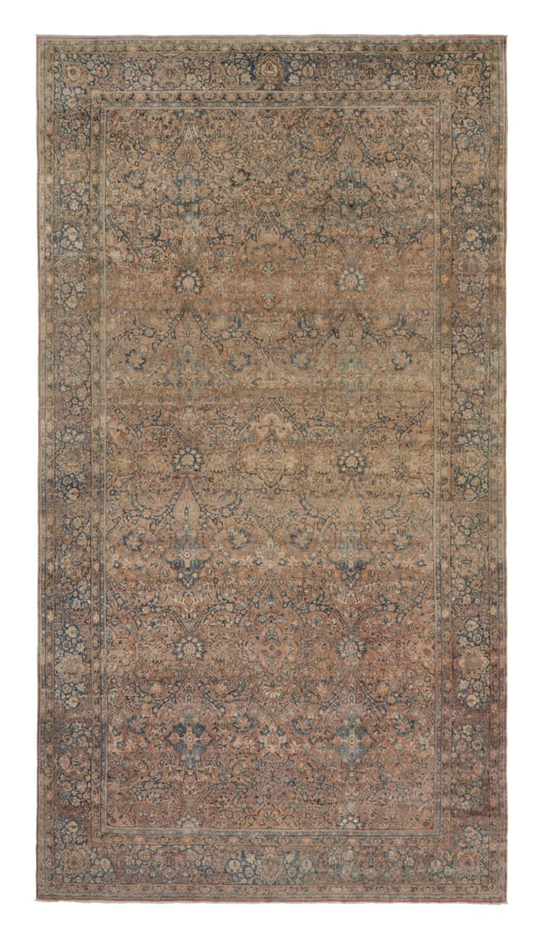Antique Kerman Lavar Floral Rug