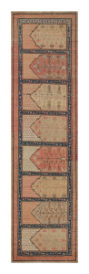 "Antique Khotan Runner with Polychromatic Floral Patterns - Rug and Kilim"