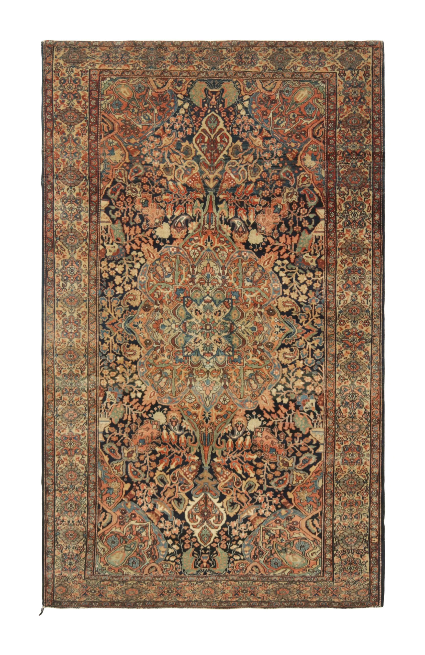 Antique Persian Sarouk Floral Rug