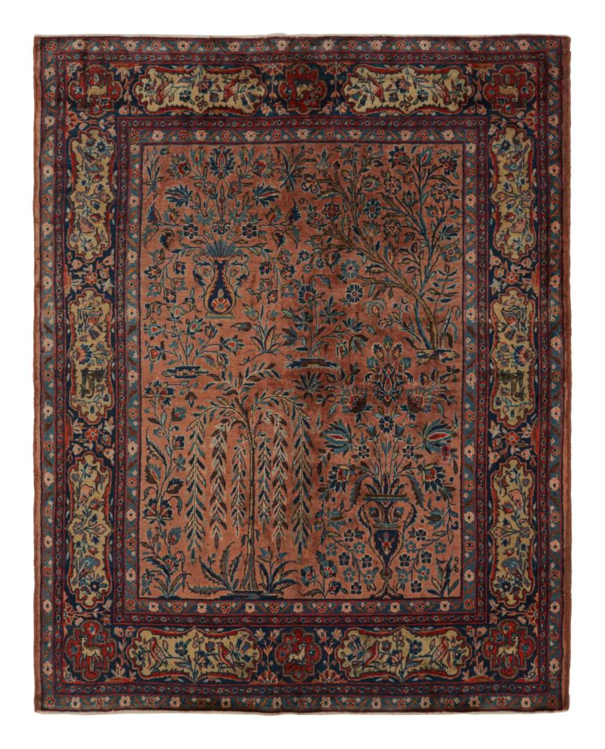 Antique Persian Kashan rug