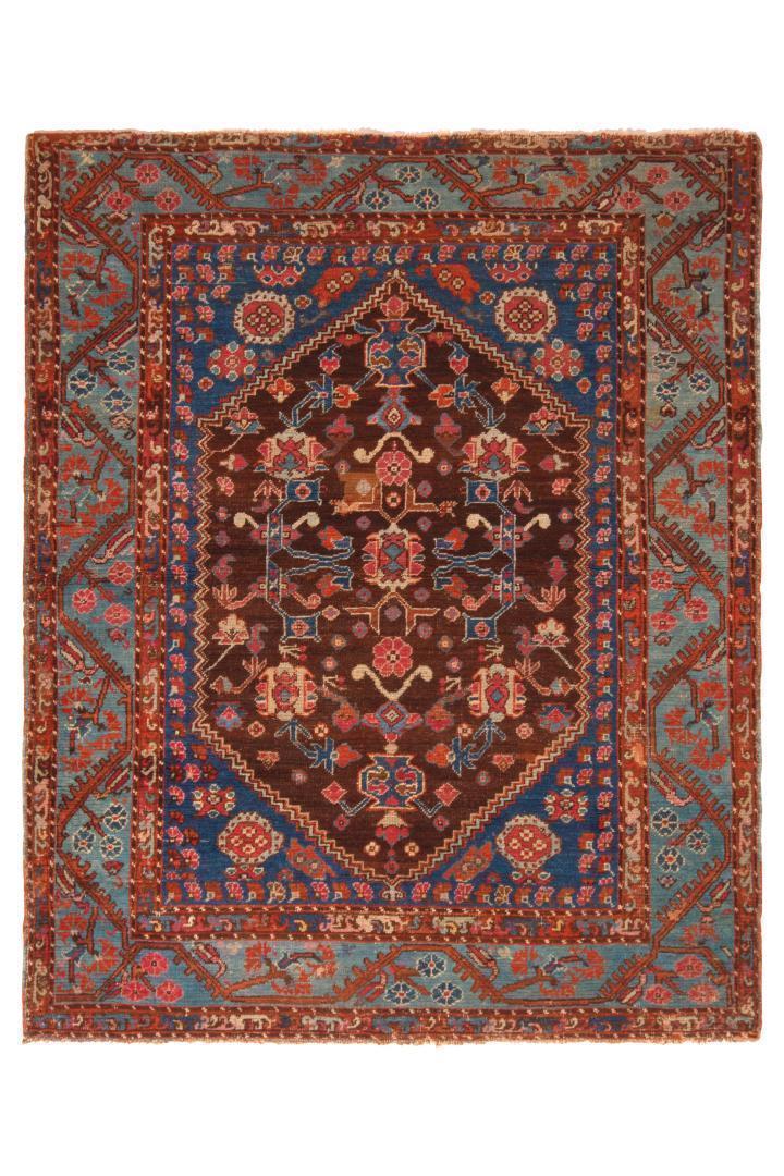 Antique Yuruk Rug Red Blue Brown