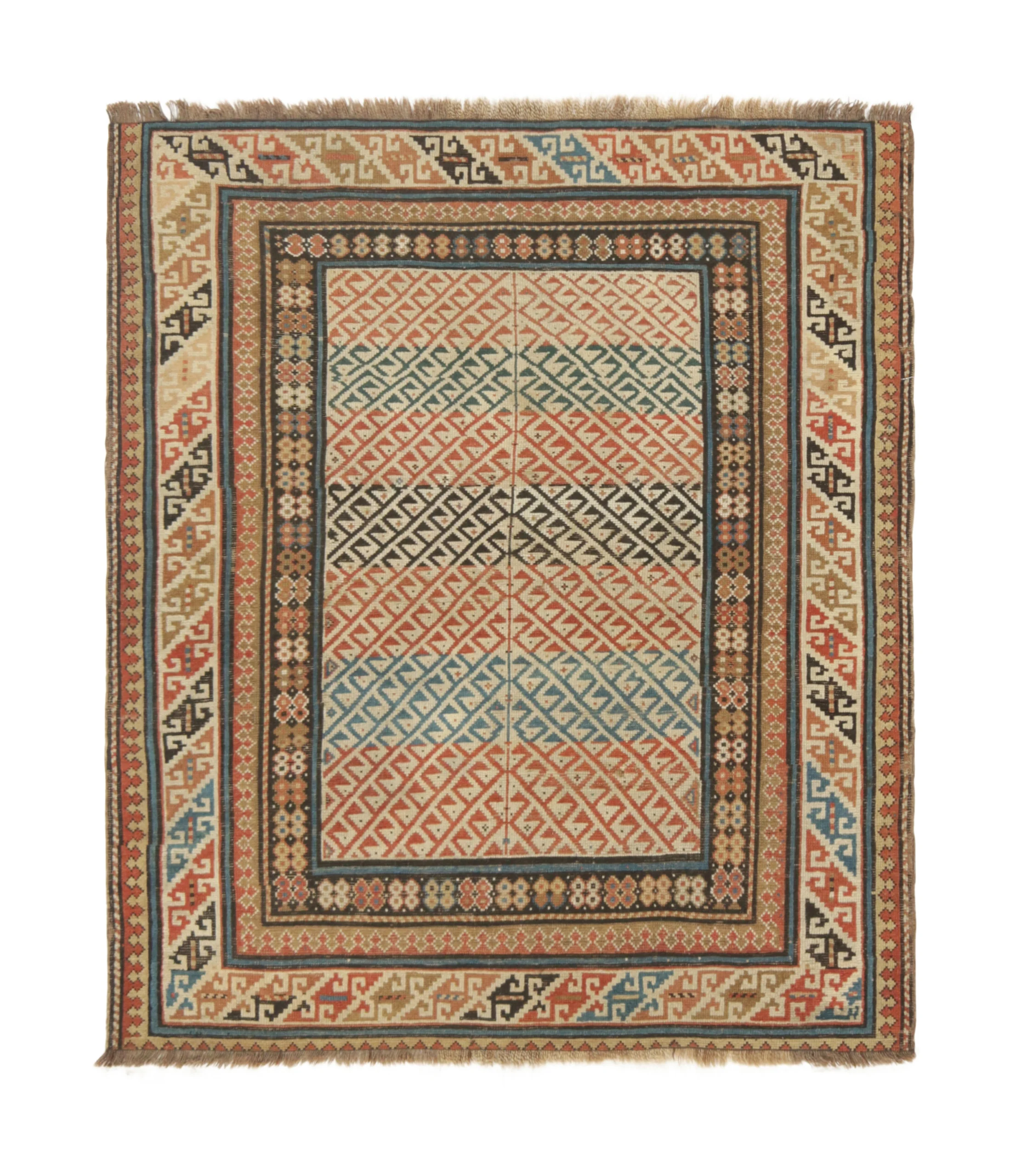 Antique Kuba Geometric Rug