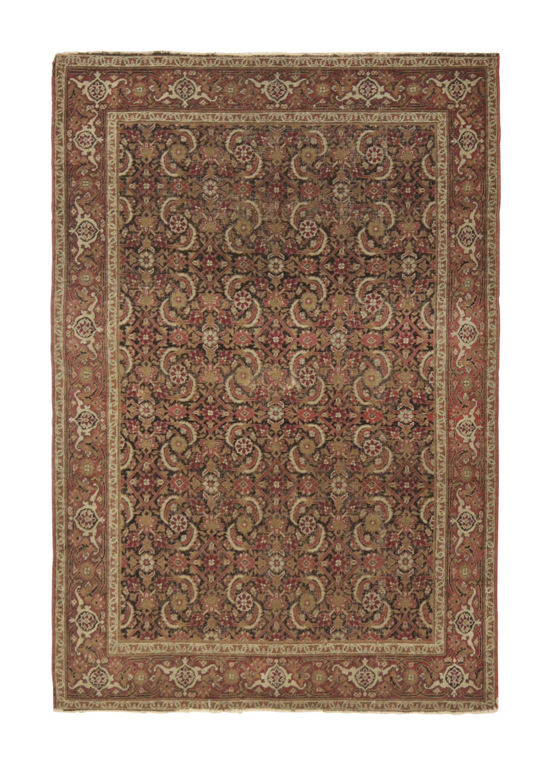 Antique Kerman Lavar Geometric Rug