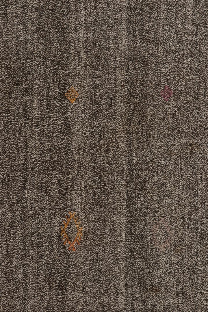 Vintage Turkish Kilim rug in Gray Solid Striae, Subdued Multihued Embroidery, available at Rug & Kilim