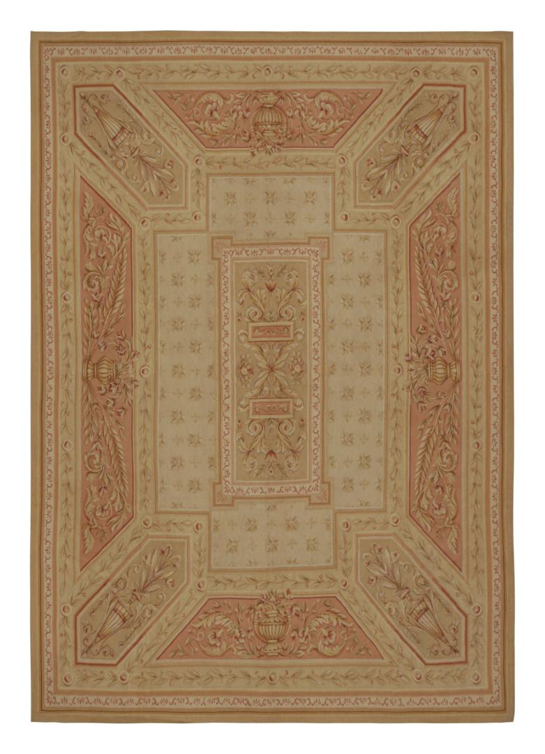 Aubusson Flatweave Rug with Pictorials and Floral Patterns