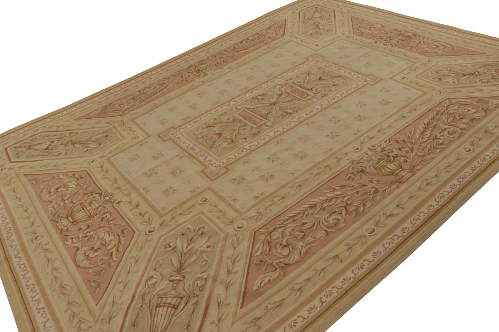 Aubusson Flatweave Rug with Pictorials and Floral Patterns