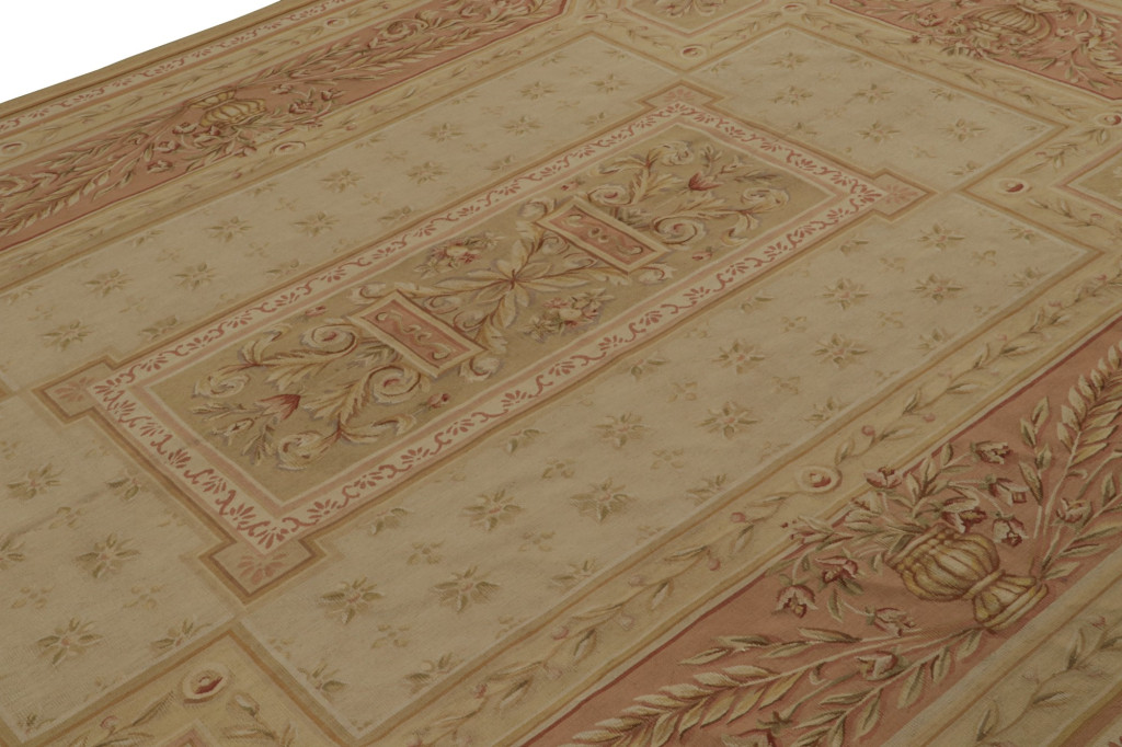 Aubusson Flatweave Rug with Pictorials and Floral Patterns