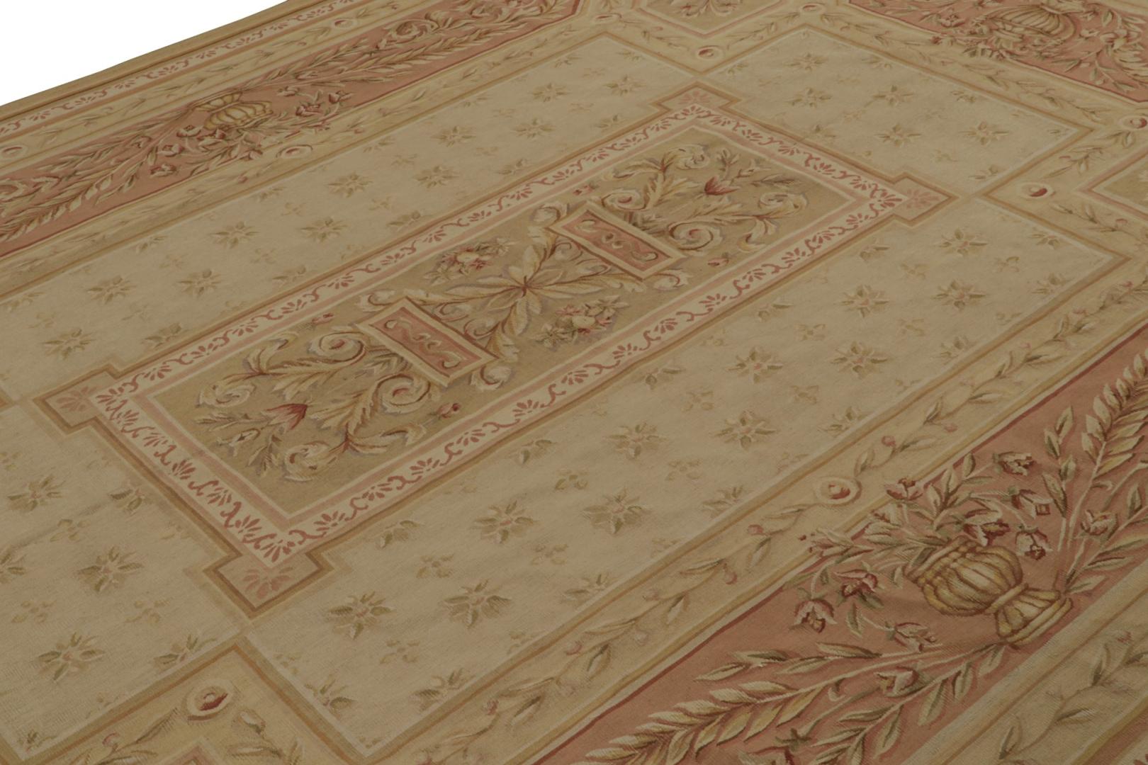 Aubusson Flatweave Rug with Pictorials and Floral Patterns
