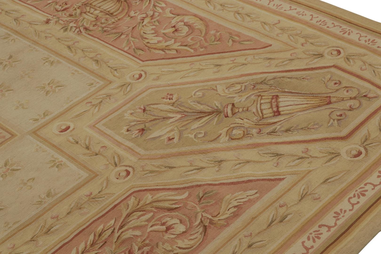 Aubusson Flatweave Rug with Pictorials and Floral Patterns