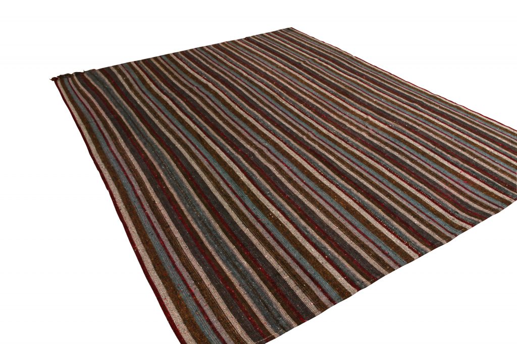 Vintage Mid-Century Kilim Striped Pattern