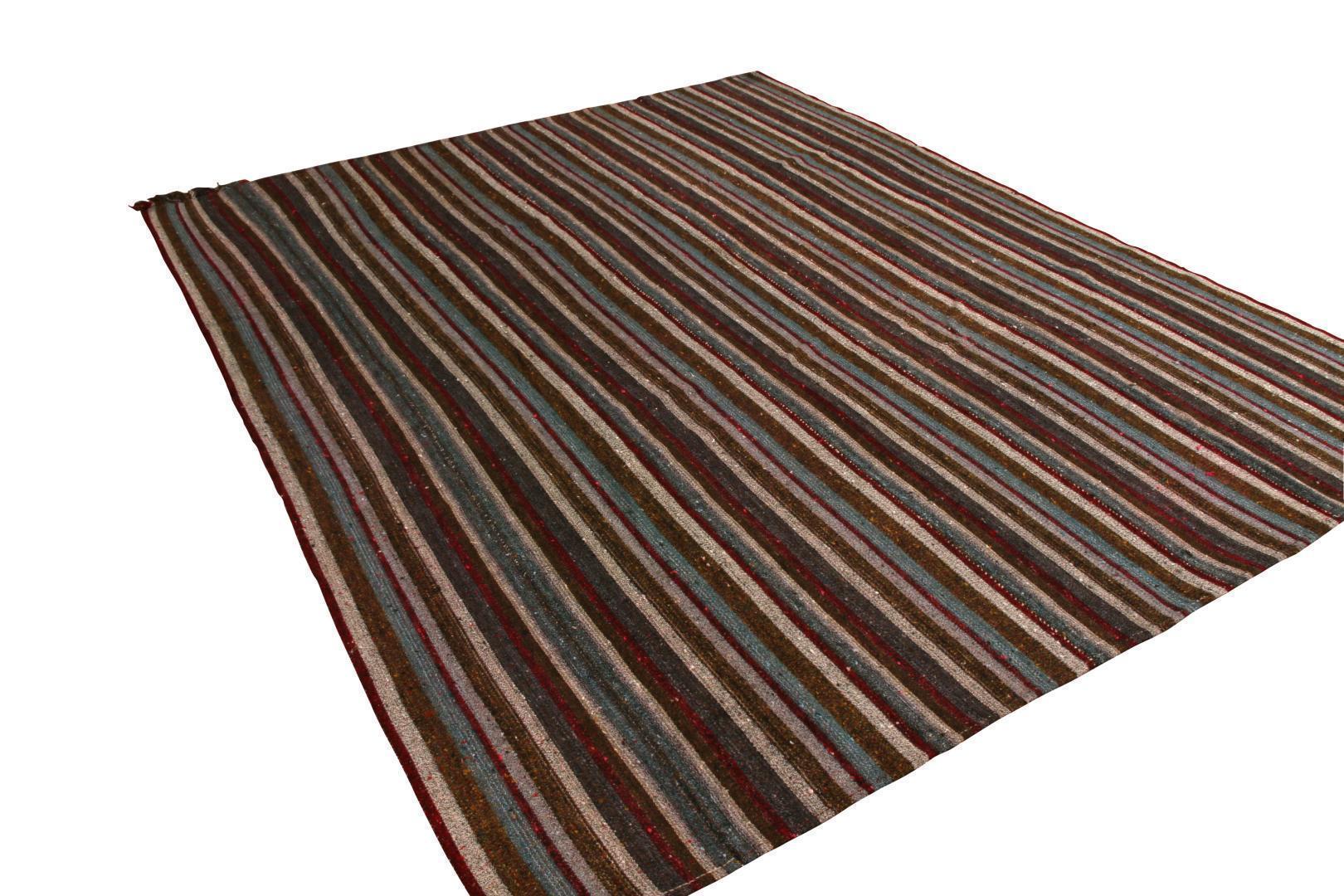 Vintage Mid-Century Kilim Striped Pattern