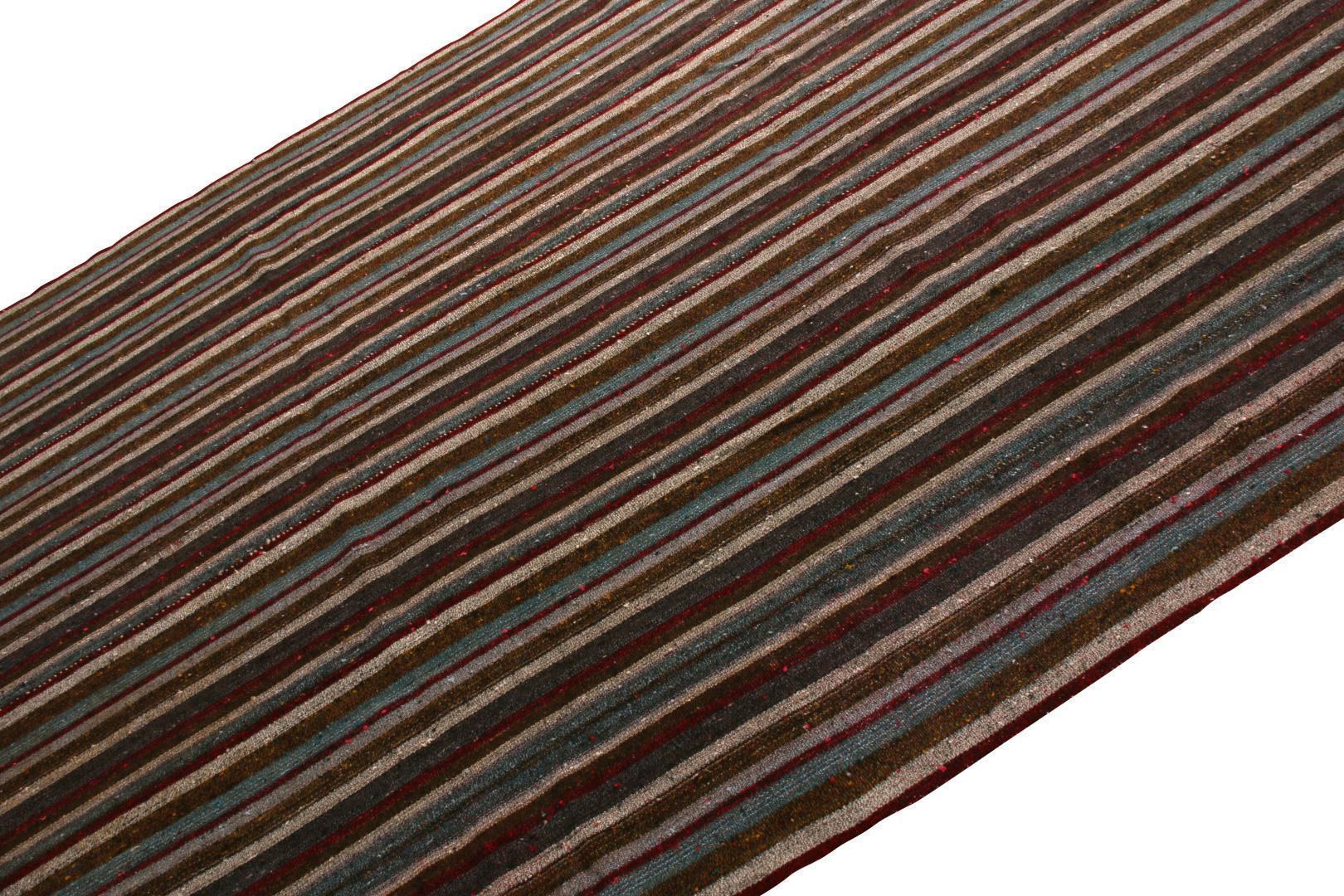 Vintage Mid-Century Kilim Striped Pattern