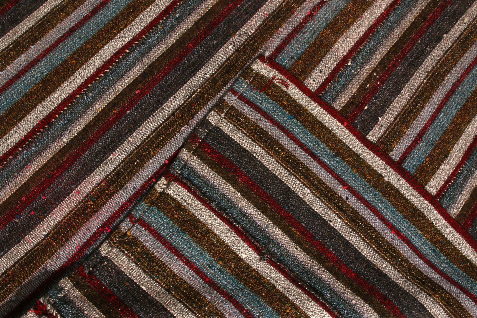 Vintage Mid-Century Kilim Striped Pattern