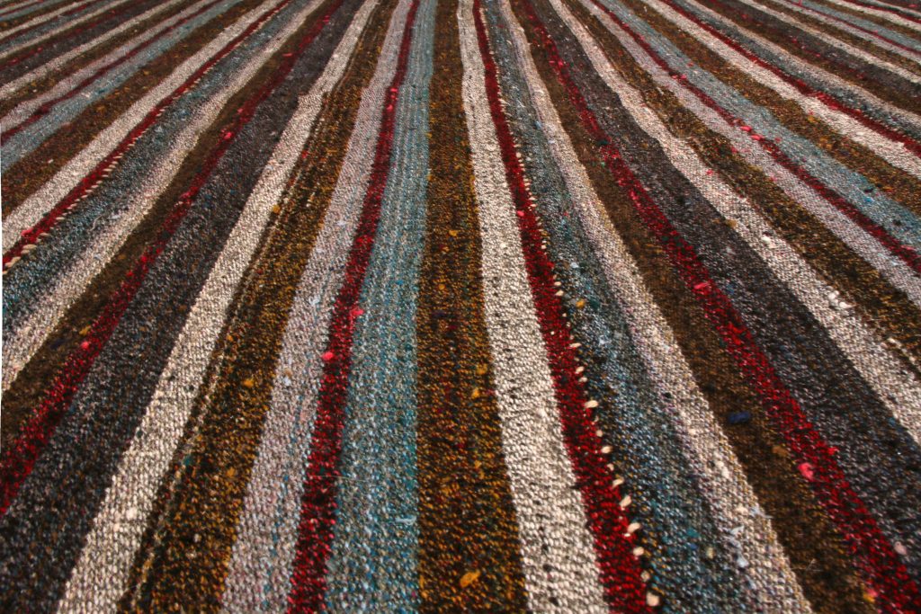 Vintage Mid-Century Kilim Striped Pattern
