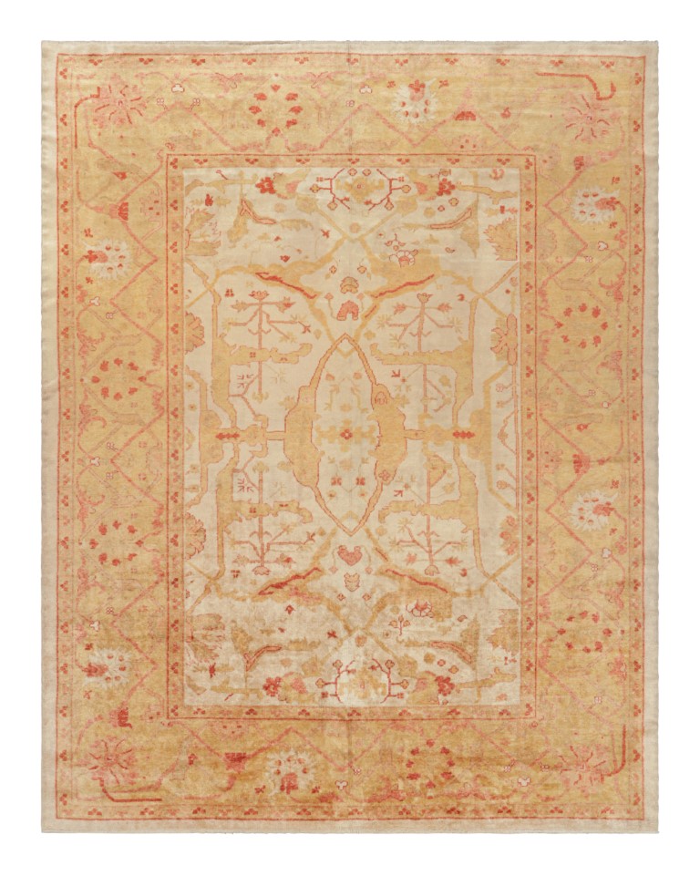 Vintage Oushak Floral Rug