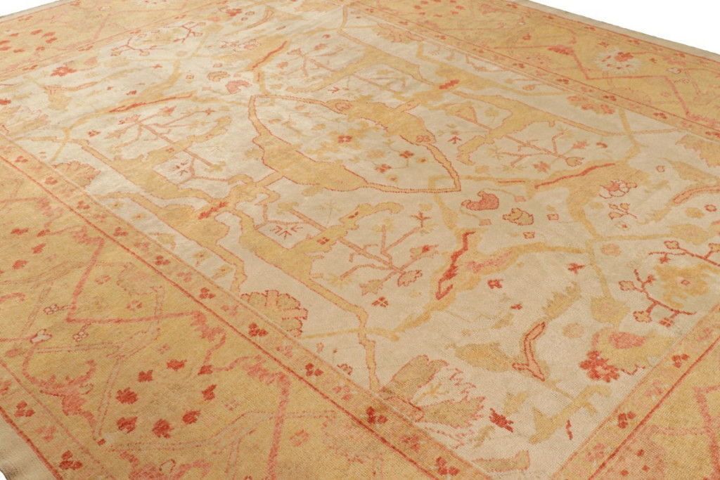 Vintage Oushak Floral Rug