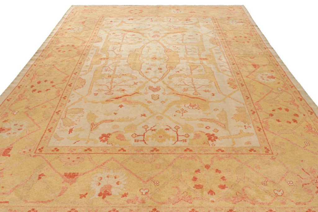 Vintage Oushak Floral Rug