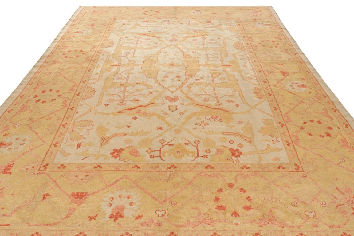 Vintage Oushak Floral Rug