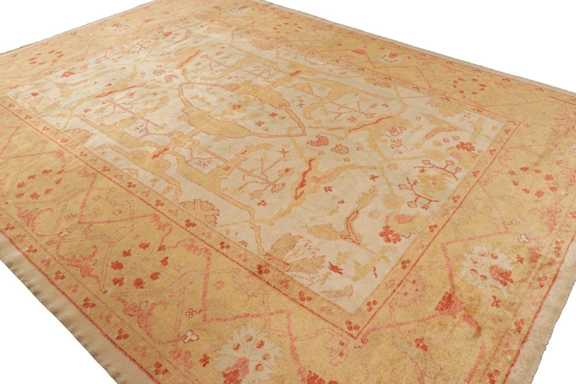 Vintage Oushak Floral Rug
