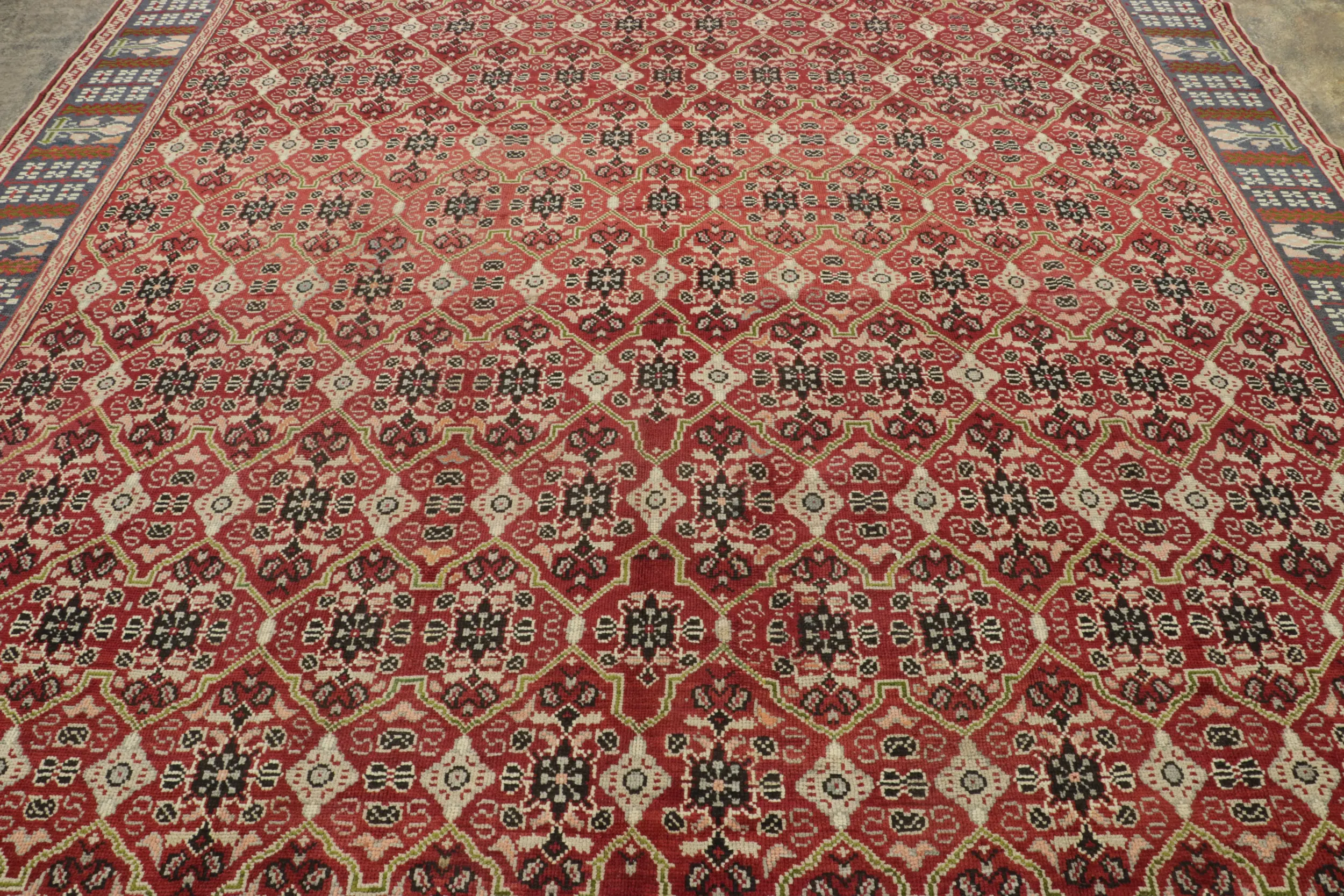 Antique English Axminster Square Rug