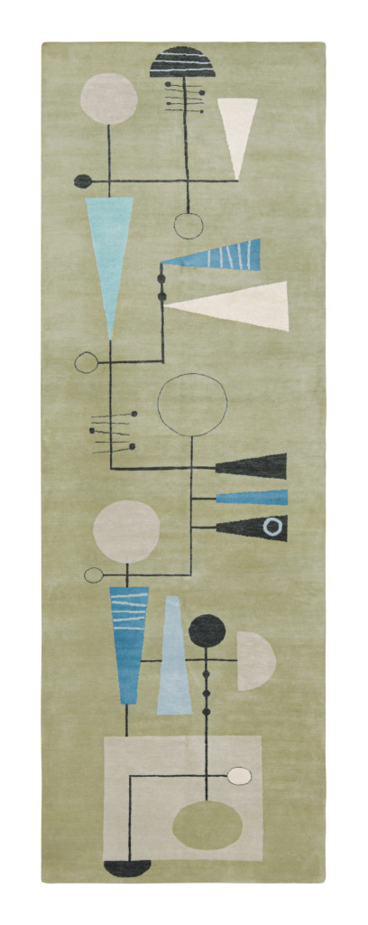 Hover image of Rug & Kilim X El Gato Gomez Mid-century Modern Geometric Runners in Green