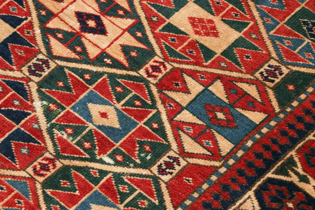 Antique Kazak Geometric Rug