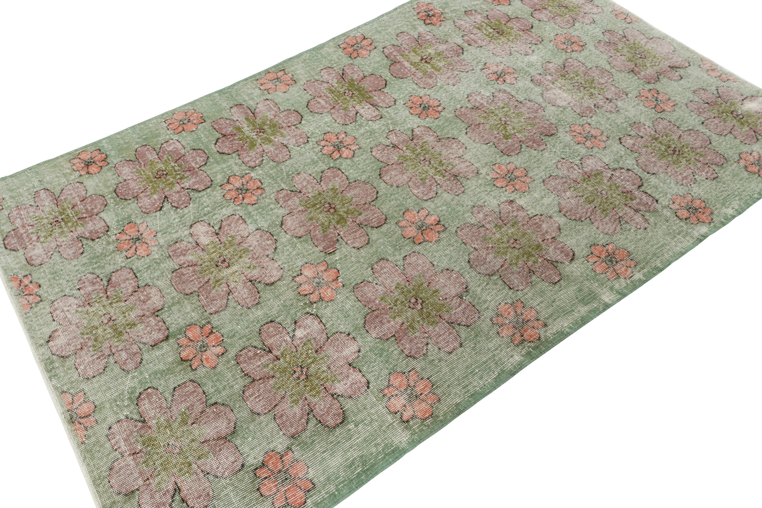Vintage Turkish Floral Rug