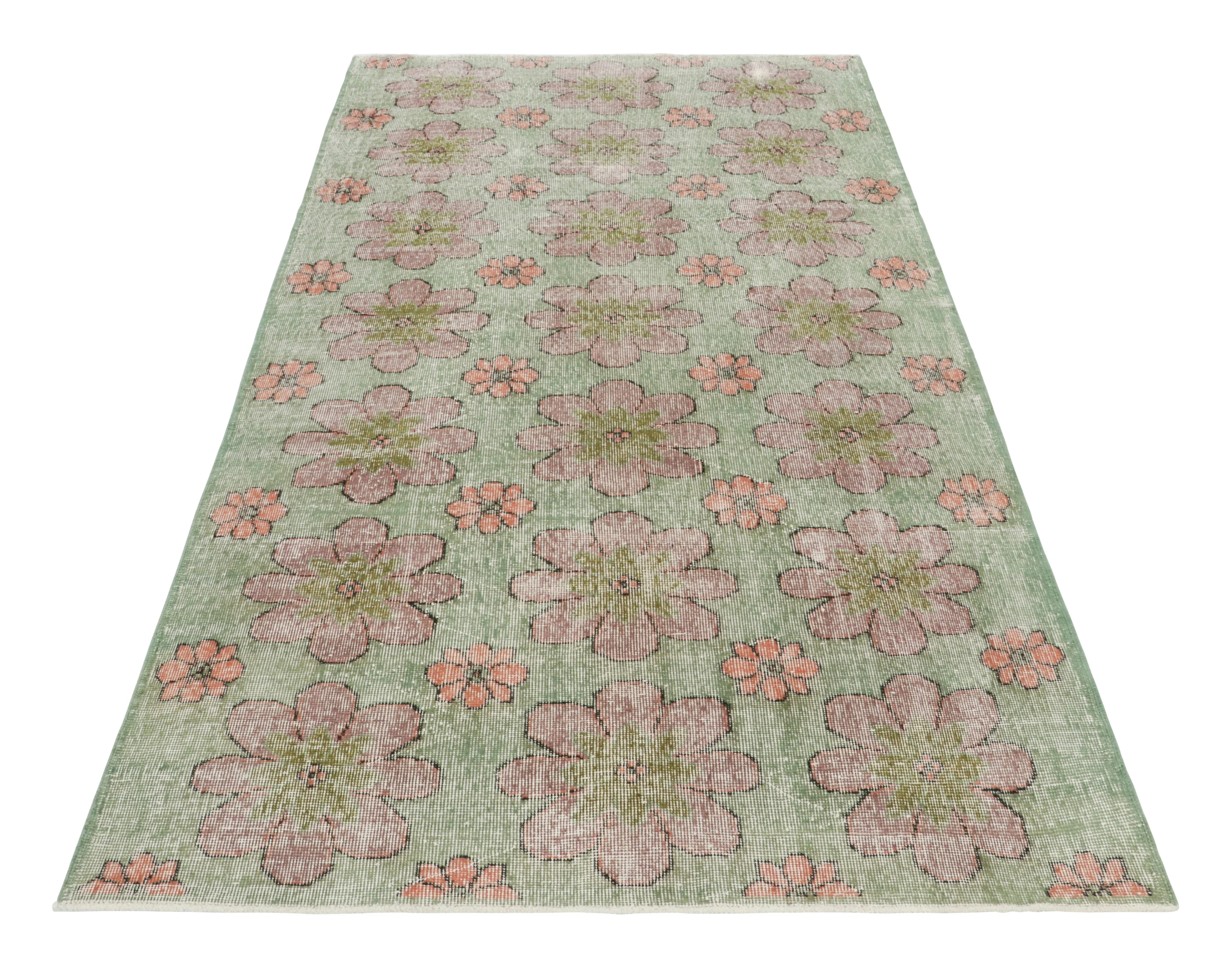 Vintage Turkish Floral Rug