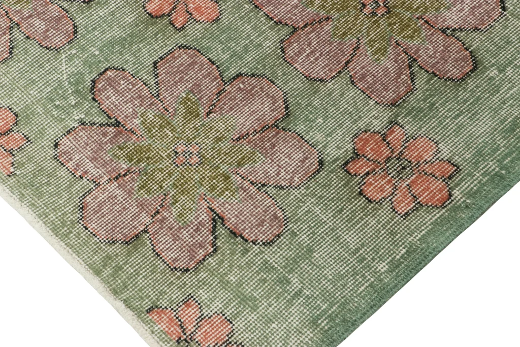 Vintage Turkish Floral Rug