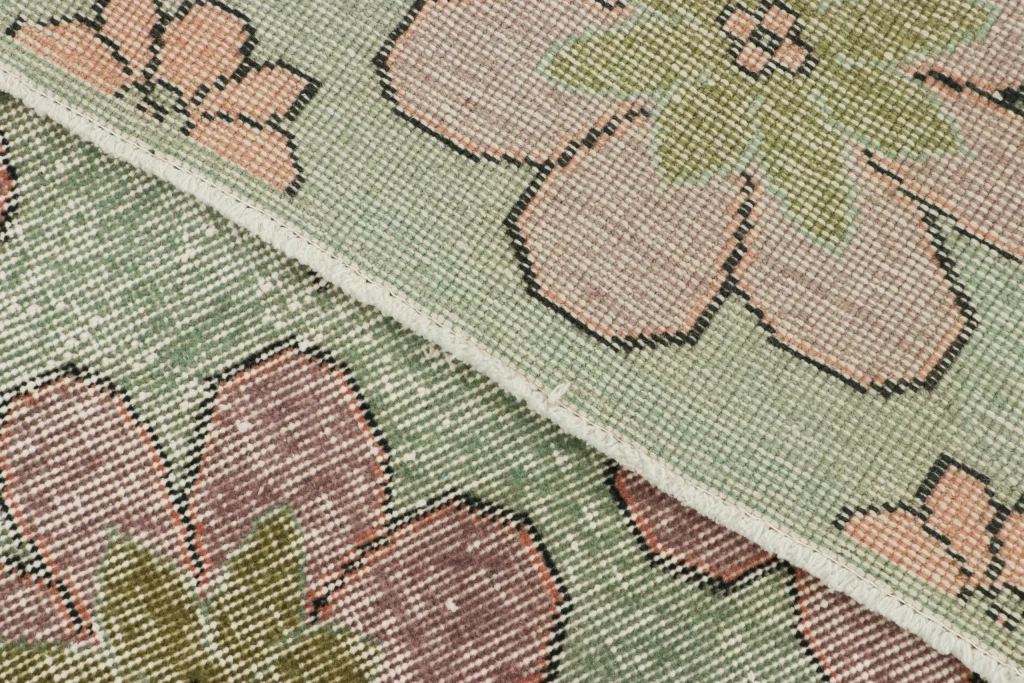 Vintage Turkish Floral Rug