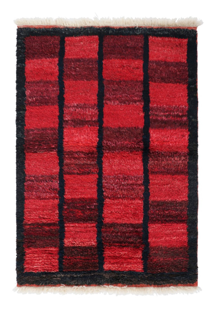 Vintage Swedish Rug In Red and Brown with Geometric Pattern