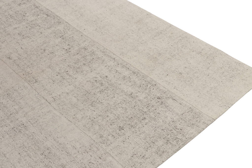 Vintage Kilim Rug in Salt and Pepper White and Black, Panel Woven, available at Rug & Kilim