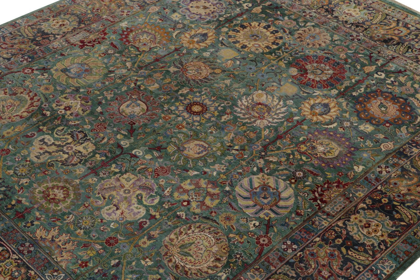 Rug & Kilim’s Classic Garden style Rug in Green, Blue and Polychromatic Florals