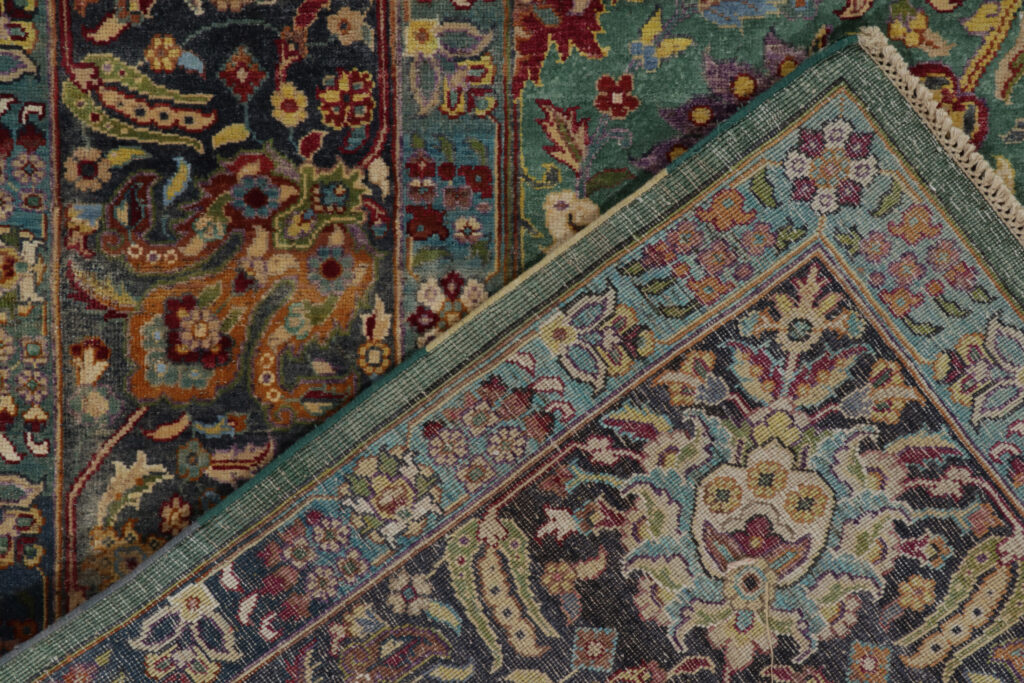 Rug & Kilim’s Classic Garden style Rug in Green, Blue and Polychromatic Florals