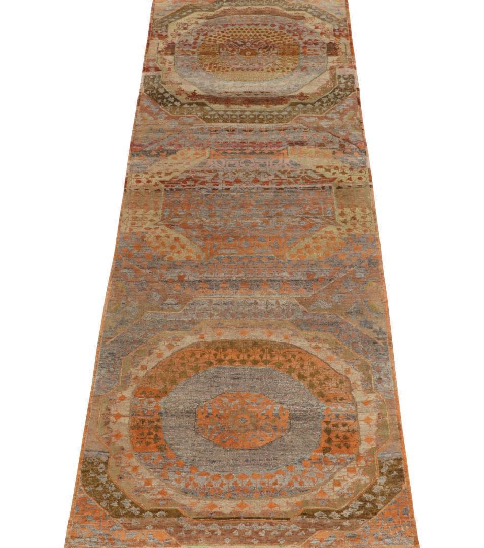 Rug & Kilim’s Classic Agra style runner in Polychromatic Medallion Patterns