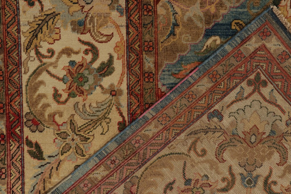 Rug & Kilim’s Classic Persian style rug in Blue and Beige-Brown Floral Patterns