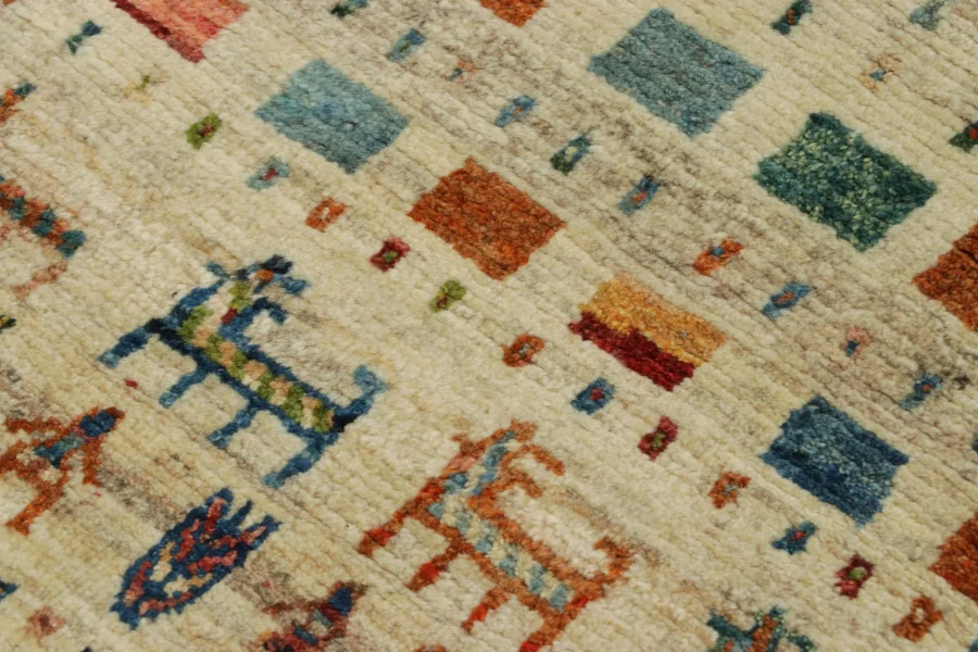 Vintage Gabbeh Pictorial Rug