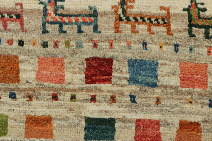 Vintage Gabbeh Pictorial Rug