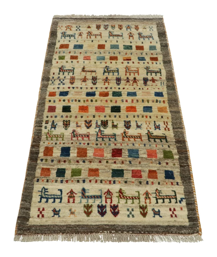 Vintage Gabbeh Pictorial Rug