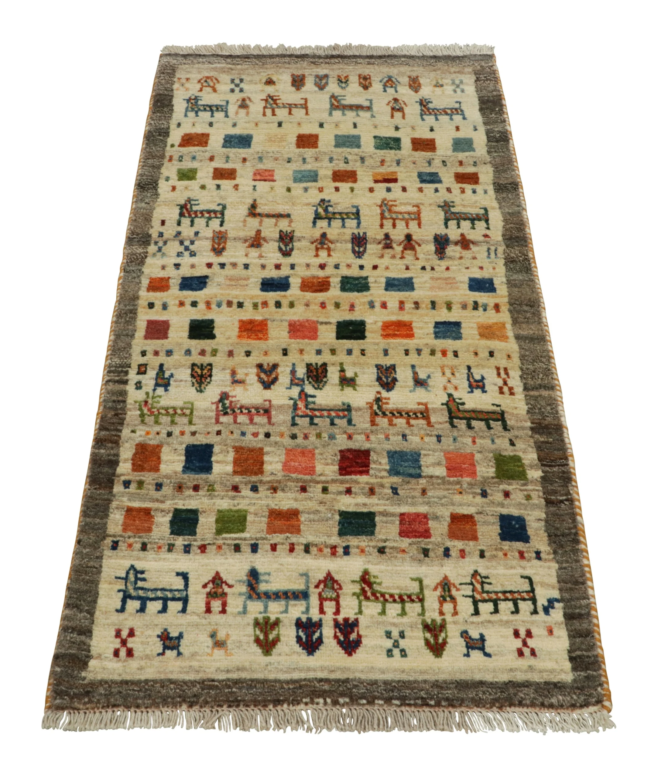 Vintage Gabbeh Pictorial Rug